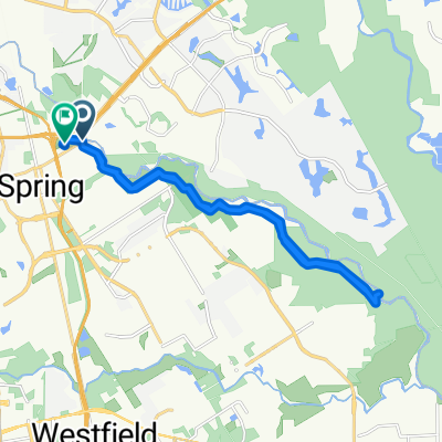 Route from Spring Creek Greenway Trail, Spring