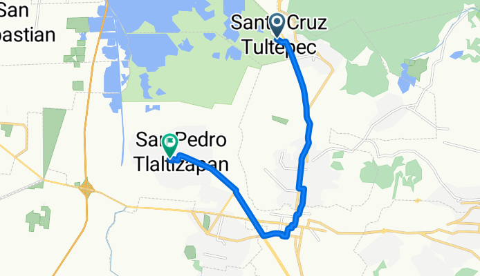 Ruta a Privada Aldama, Tianguistenco