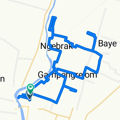 Rute Kampanye Keliling Kecamatan Gampengrejo to Jalan Raya Jongbiru 290, Kecamatan Gampengrejo