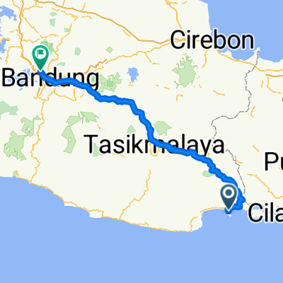 Route to Jalan Mutara Raya No. 7A, Bandung