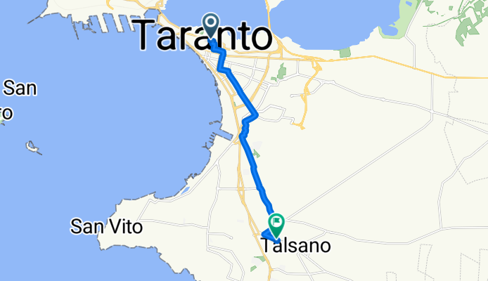 Da Corso Umberto I 124, Taranto a Corso Vittorio Emanuele II in Talsano 2/2, Talsano