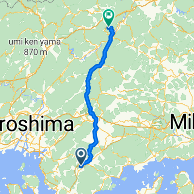 東広島市 to, 安芸高田市