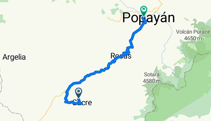 De Unnamed Road a Calle 4c 362, Popayán