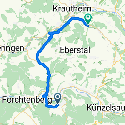 Abt-Knittel-Straße 92, Niedernhall nach Hohbergstraße 2, Krautheim
