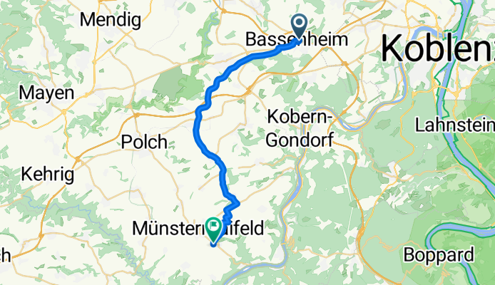 Hospitalstraße 24, Bassenheim nach Im Kohlgarten 4, Münstermaifeld