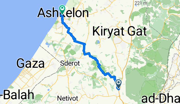 Route to Gidon Ben Yoash Street 13–17, Ashqelon