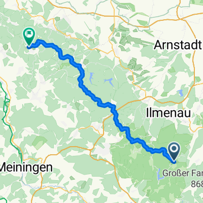 Rennsteigstraße 63, Neustadt am Rennsteig nach Willi-Betz-Straße 12, Kurort Brotterode