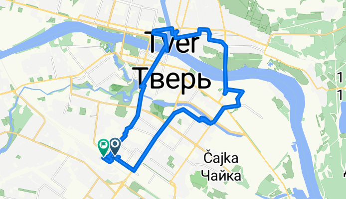 Route from Ulitsa Kominterna 47, Tver