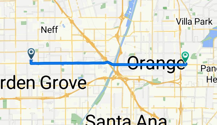 11842 Old Fashion Way, Garden Grove to 2501 E Chapman Ave, Orange