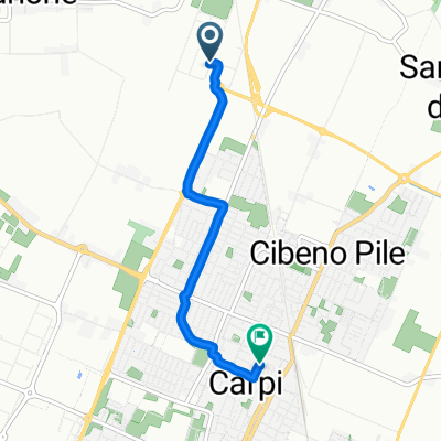 Da Via dei Barrocciai 31/A, Carpi a Via Cesare Battisti 3/B, Carpi