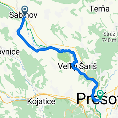 Sabinov - Ostrovany - V.Šariš - Prešov