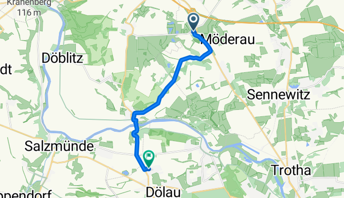 Beiderseer Bahnhofsstraße 1A, Morl nach Schwanenweg 33, Halle (Saale)