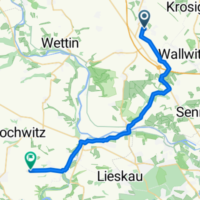 Route von Fliederweg 10, Wettin-Löbejün