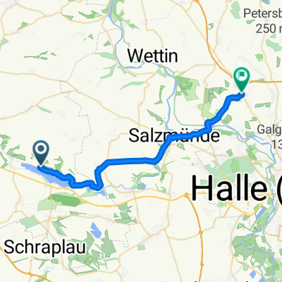 Route von Unnamed Road, Seegebiet Mansfelder Land