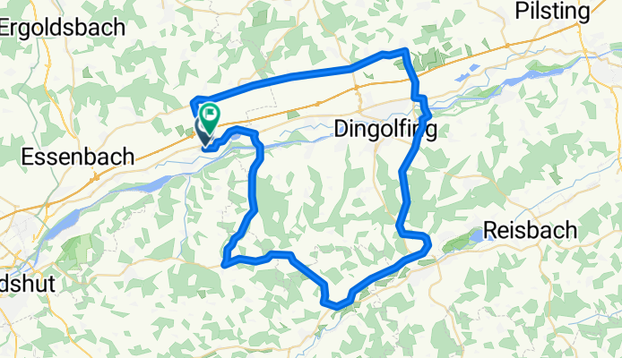 Wörth-Oberviehbach-Triendf.-Kirchberg-Oberwolkersdf.-Aham-Eberhofer-Kreisel-Aiglkofen-St2111-Gottfrieding-Moosthenning-Postau-Wörth