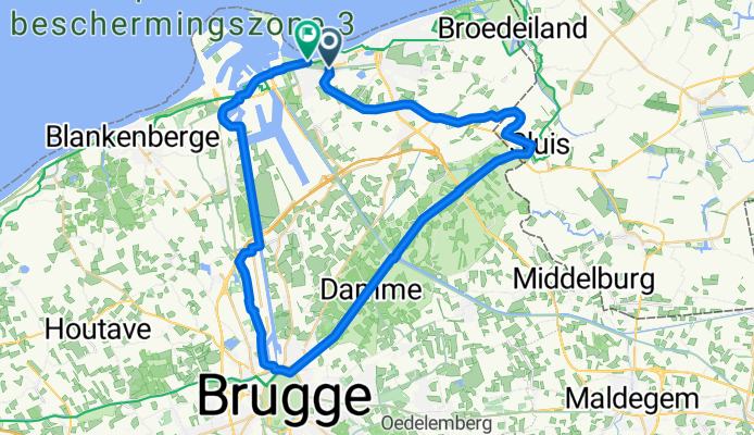 Zee: Sluis-Brugge 45km