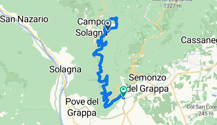 strada per partenza trail degli eroi col campeggia 2,5 km 110disl