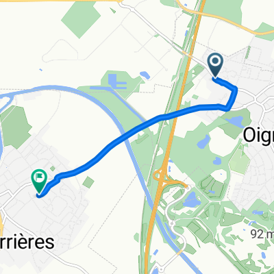 De 93 Rue des 80 Fusillés, Oignies à 1 Rue Louis Duhem, Courrières