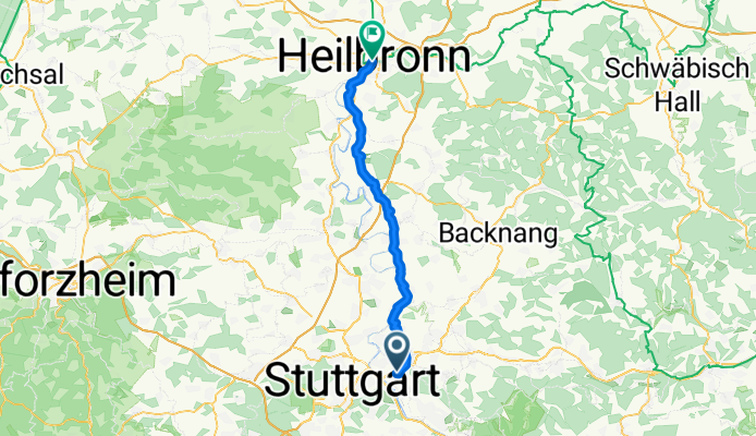 Flohbergstraße 7, Stuttgart nach Frankfurter Straße 3, Heilbronn