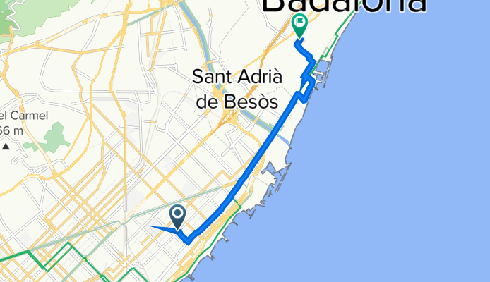 De Rambla del Poblenou 57, Barcelona a Carrer de Ponent 108, Badalona
