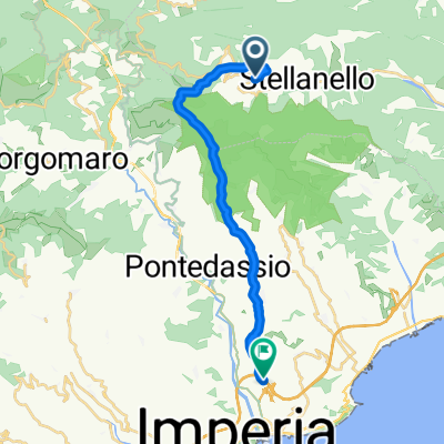 Strada Provinciale Valmerula, Testico to Via Trucco 20, Imperia