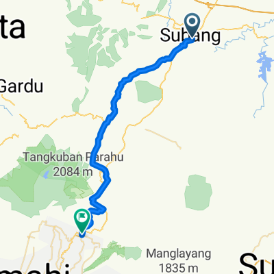 Jalan RA Wangsa Ghofrana, Kecamatan Subang to Jalan Raya Lembang 472