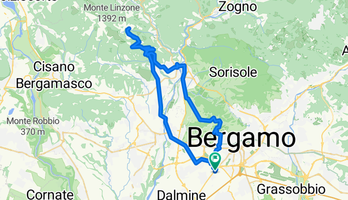 Da Via Gabriele Tadino 2G, Bergamo a Via Gabriele Tadino 2G, Bergamo