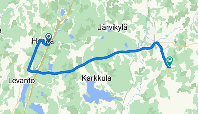 Route to Kangasvuokontie 12–16, Orimattila