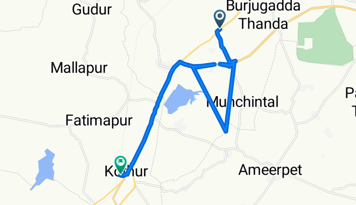 Route from Kurnool Road, Peddatopra