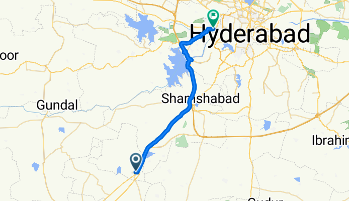 Route from Hanuman Temple Road, Kothur