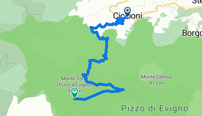 Route from Località Ciccioni 9, Stellanello