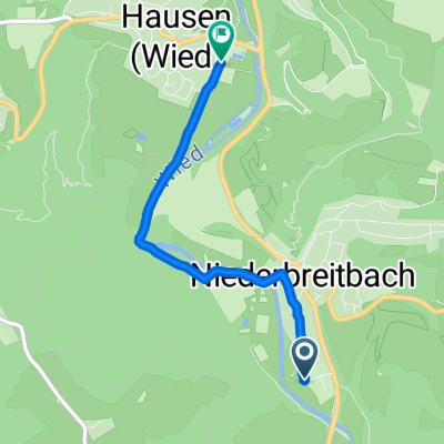 Industriestraße 6, Niederbreitbach nach Deutschherrenstraße, Hausen (Wied)