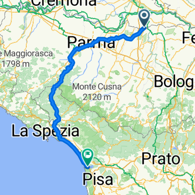 Da Via Tiepolo 1, Moglia a Via Giuseppe Zanardelli in Torre del Lago Puccini 5–7, Torre del Lago Puccini