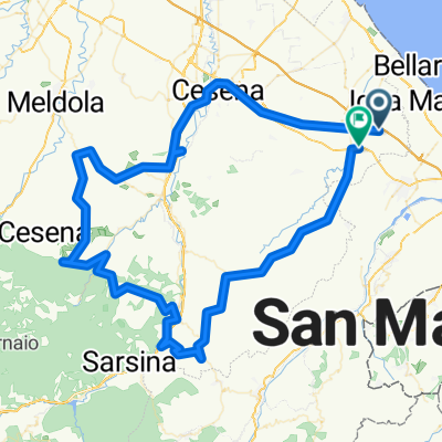 Da Via Leopoldo Tosi 70–70e, San Mauro Pascoli a Piazza Bartolomeo Borghesi, Savignano sul Rubicone