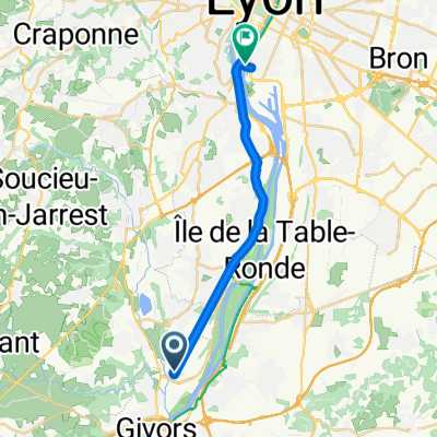 De 34 Avenue des Arondières, Grigny à 1 Rue Antonin Perrin, Lyon