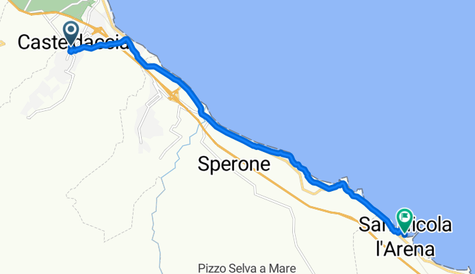 Da Via Pedone 21, Casteldaccia a Lungomare Tommaso Crispo, Trabia