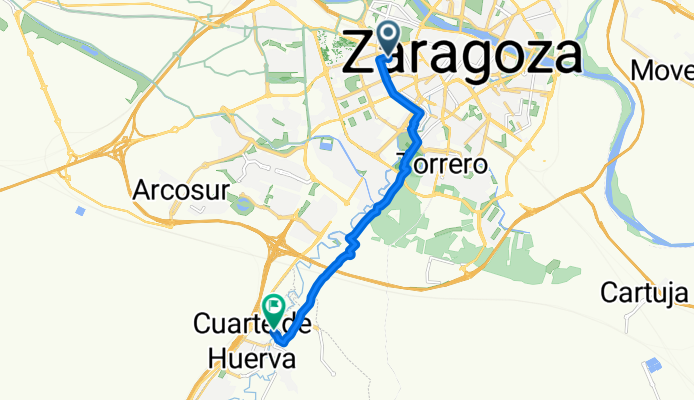 De Calle Inglaterra 4, Zaragoza a Camino Boquerazo 18D, Cuarte de Huerva