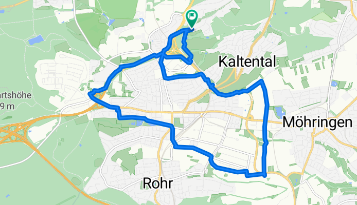 Dachswaldweg 54, Stuttgart nach Dachswaldweg 53, Stuttgart