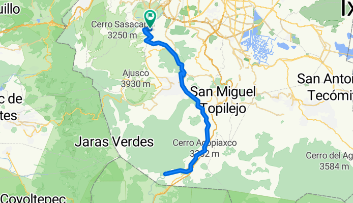 sisal pedregal san Nicolás, a Parres ciclovía ferrocarril de Cuernavaca