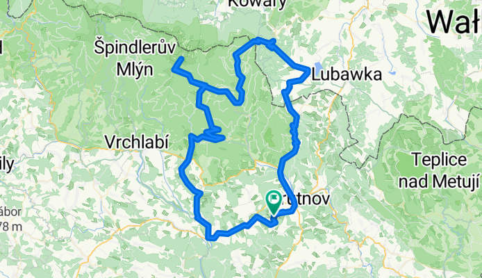 Trutnov-Dolce -  Černá hora - Výrovka - Pec - Pomezky - Dolce