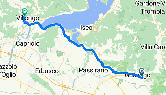 Da Via Casaglio 60, Gussago a Via Sella 3, Villongo