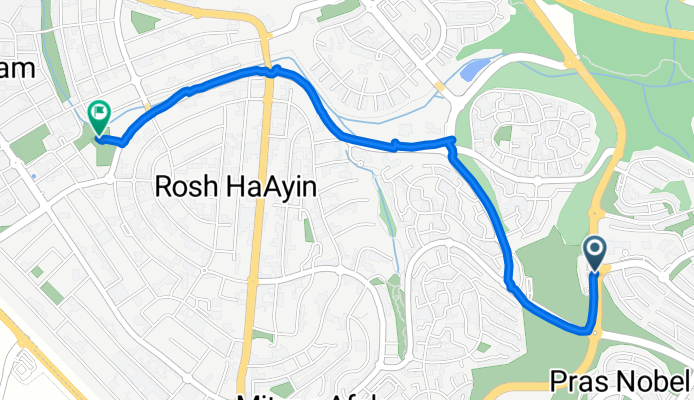 От Ha-Aliya Street 2, Rosh Haayin до Marvad HaKsamim Street 10, Rosh Haayin