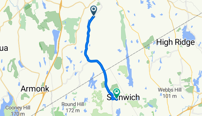 Route from Greenwich Road 252, Bedford