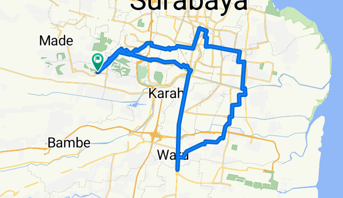 Jalan Pakuwon Indah Lontar Timur 85, Kecamatan Lakarsantri to Jalan Pakuwon Indah Lontar Timur 85, Kecamatan Lakarsantri