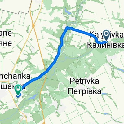 От Unnamed Road, Калинівка до вулиця Кірова 103, Красноград