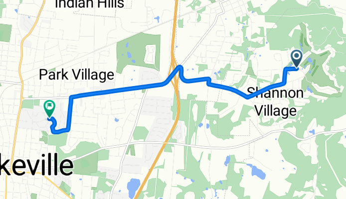 3820 Plantation Dr, Cookeville to 701–799 Terrace Hill Rd, Cookeville