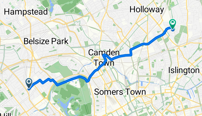 31 Grove End Road, London to 61 Witherington Road, London