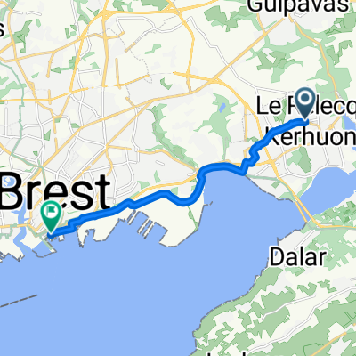 De 2 Rue Danton, Le Relecq-Kerhuon à 14 Quai de la Douane, Brest