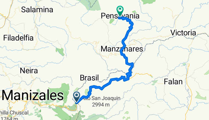 De Letras-Manizales a Vía A Pensilvania 73