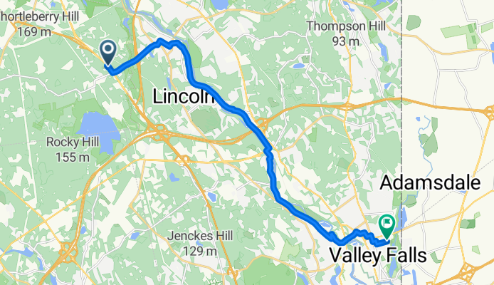 949 Eddie Dowling Hwy, North Smithfield to 110 Waterman St, Cumberland